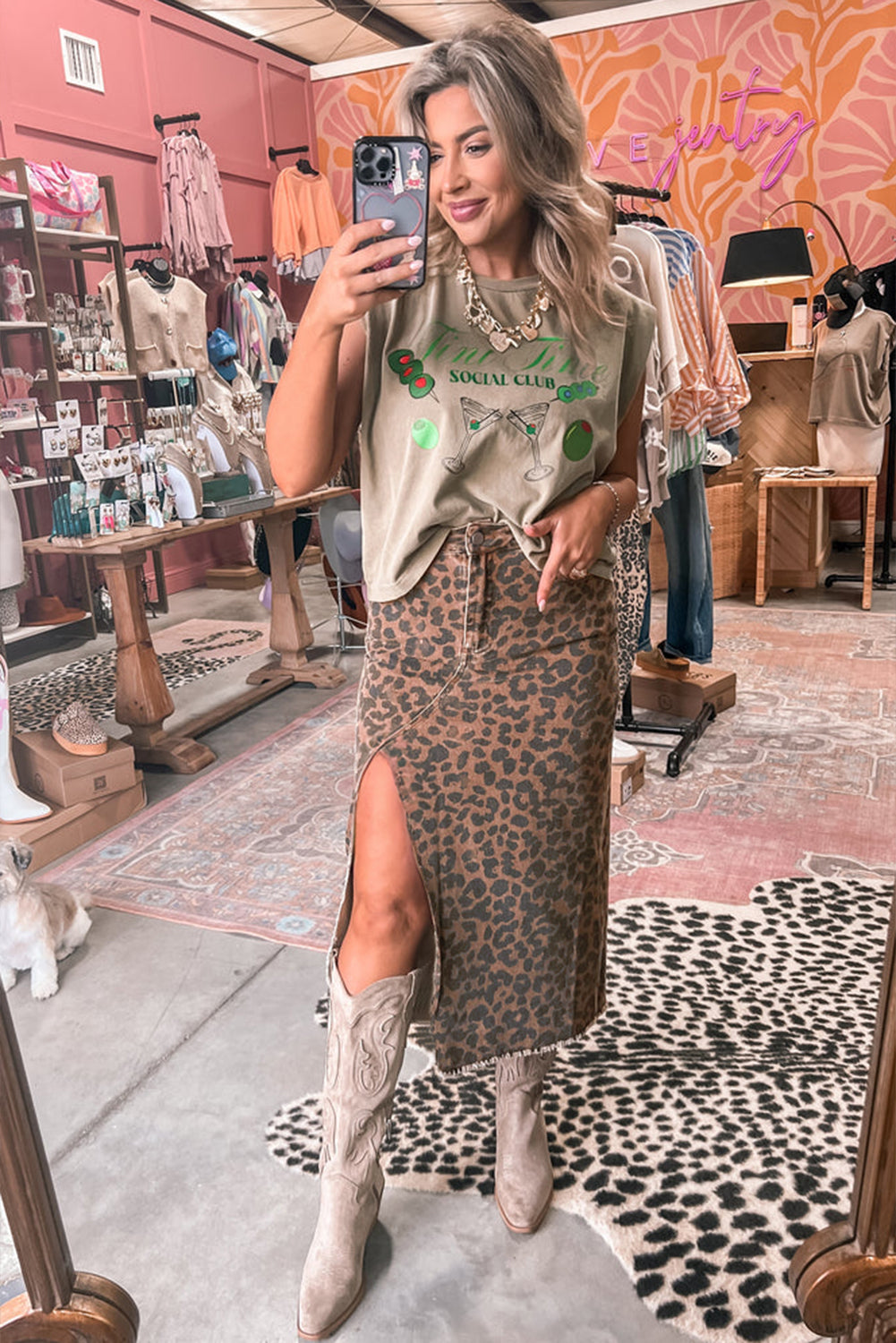Leopard Midi Skirt