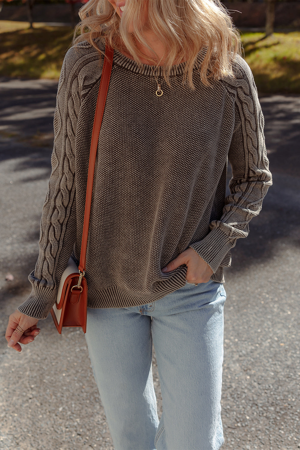 Knit Sleeve Casual Sweater