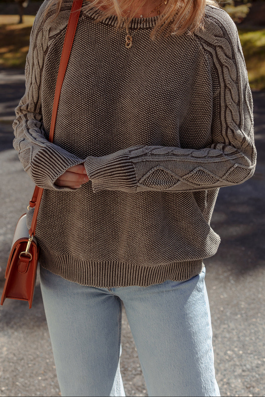 Knit Sleeve Casual Sweater