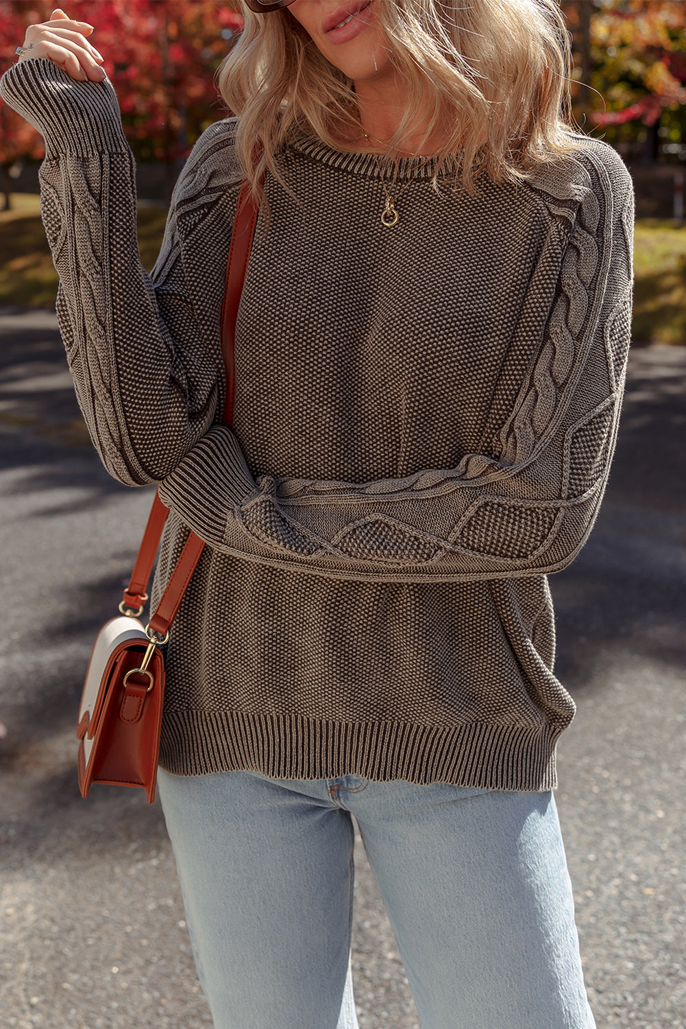 Knit Sleeve Casual Sweater