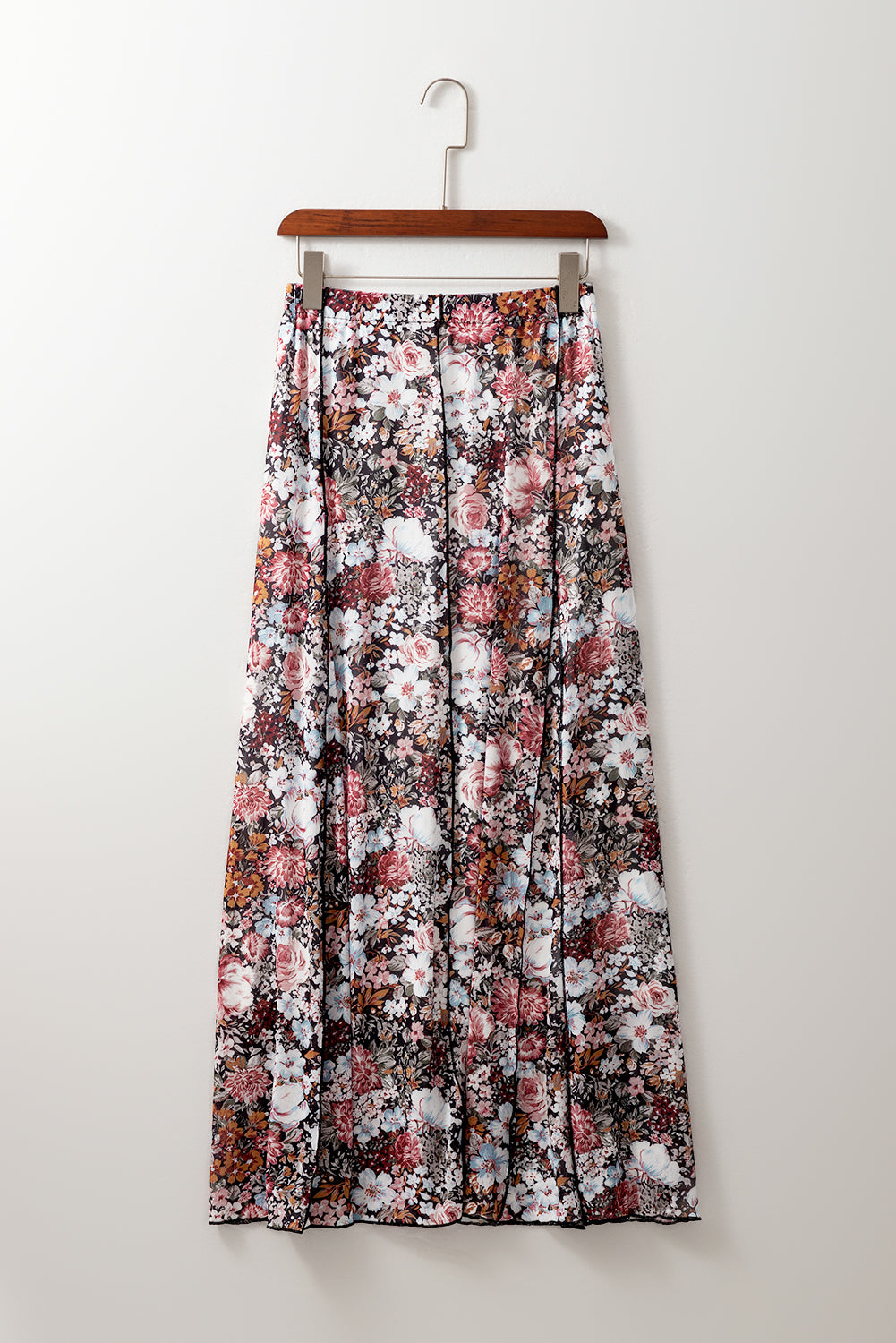 Brown Floral Maxi Skirt