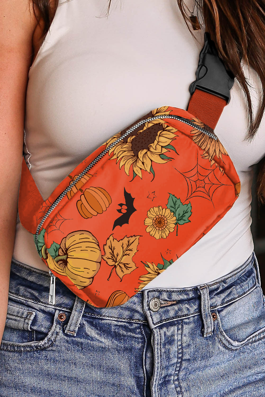 Orange Pumpkin Crossbody Bag