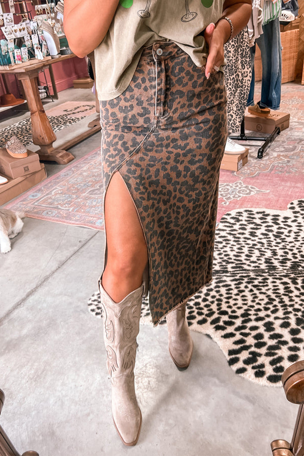 Leopard Midi Skirt