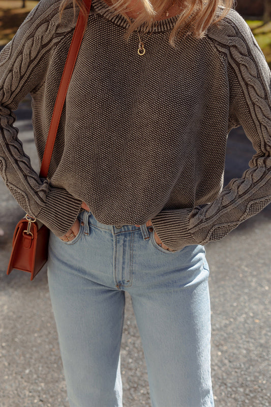 Knit Sleeve Casual Sweater