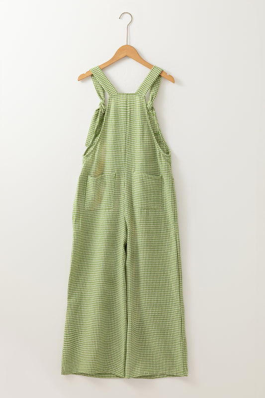 Green Gingham Overalls