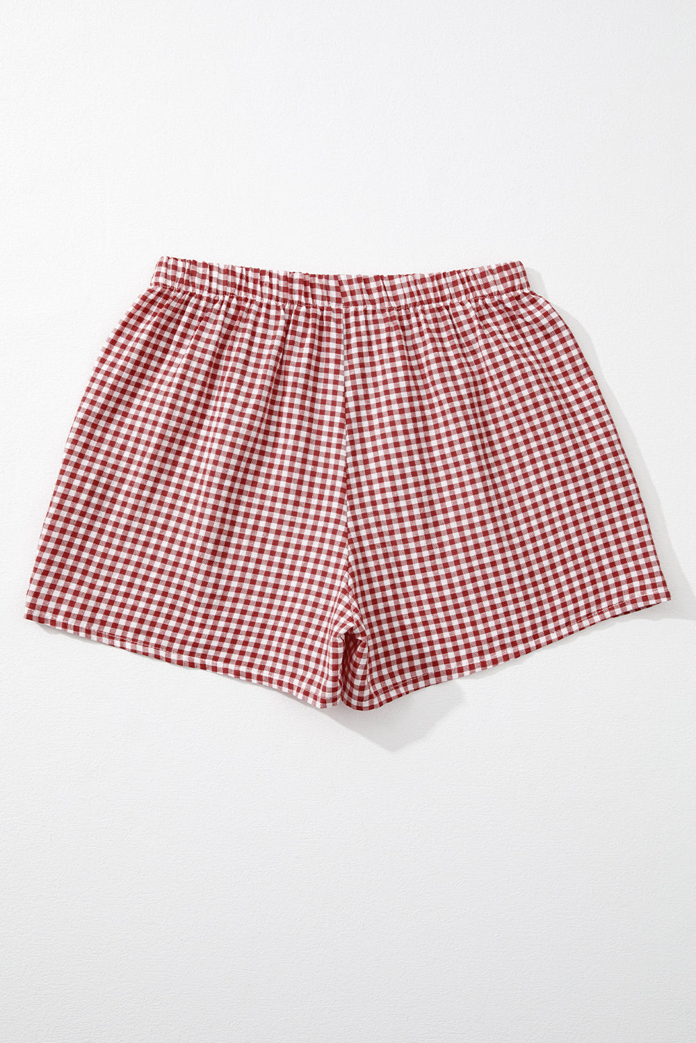 Red Gingham  High Waist Shorts