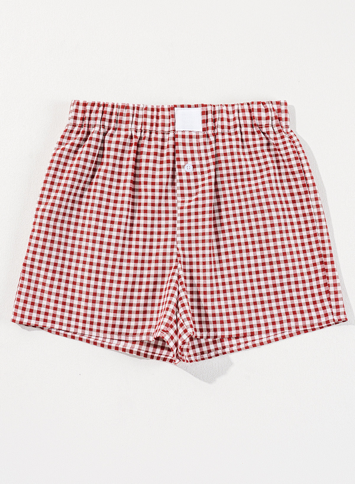 Red Gingham  High Waist Shorts